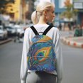 thumbnail image 7 of JIALIOU Mini Backpack Purse for Women Quilted Casual Daypack Small Travel Shoulder Bag, Peacock Feather, 7 of 7