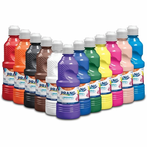 Prang Washable Paint, Assorted, 16 oz, 12 per Set