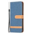 thumbnail image 4 of Feishell Case for iPhone 16 Pro Max Cloth Texture Premium PU Leather Simple Wallet Case [Credit Card Slots] [Kickstand] [Magnetic Closure] [Wrist Strap] Shockproof Flip Cover,Darkblue, 4 of 8