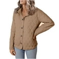 thumbnail image 2 of Uaswgudfs Women's Winter Quilted Jackets Long Sleeve Button Down Puffer Jacket Outerwear Coats with Pockets, 2 of 9