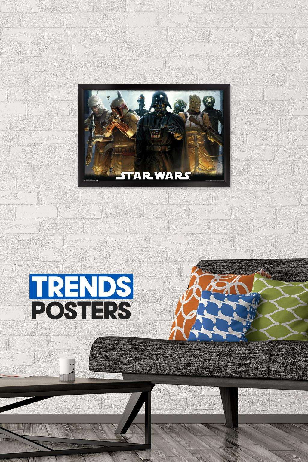 Star Wars: Saga - Bounty Hunters Wall Poster, 14.725" x 22.375", Framed