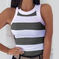 thumbnail image 2 of HBYJLZYG Workout Tank Tops For Women, Striped Print Racerback Sleeveless Workout Tops Round Neck Mesh Back Athletic Running Shirts, 2 of 4