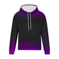 thumbnail image 3 of tklpehg Mens Hoodies Pullover Long Sleeve Fall Winter Loose Fashion Lightweight Gradient Color Hooded Drawstring Hoodies Sweatshirts Casual Pullover (Purple,XXXXXL), 3 of 4