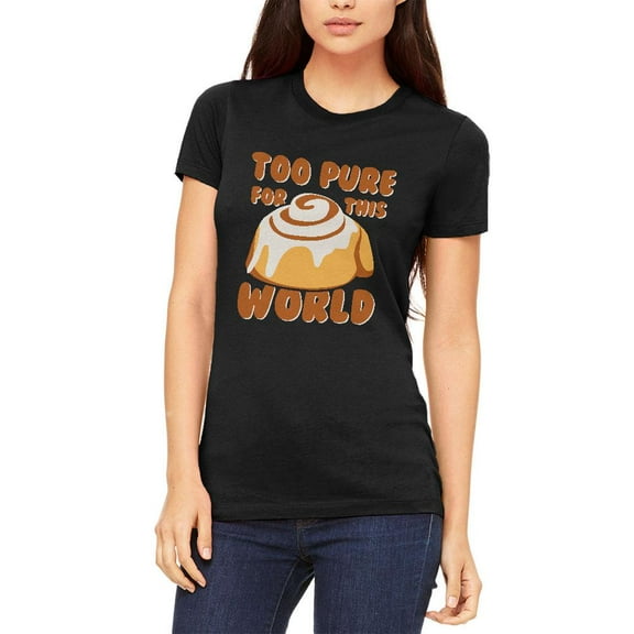 Cinnamon Bun Roll Too Pure for this World Juniors Soft T Shirt Black 2XL