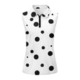 thumbnail image 4 of DHFJKG Womens Polo Shirts Polka Dot Quarter Zip Sleeveless Regular Fit Stretchy Soft Golf Tennis Shirts Trendy Tops, 4 of 4