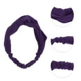 thumbnail image 2 of Unique Bargains 1 Pc Simple Solid Elastic Cross Headwrap for Women Dark Purple, 2 of 4