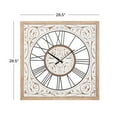 thumbnail image 3 of DecMode 29 In. White Farmhouse Wall Clock, 3 of 15