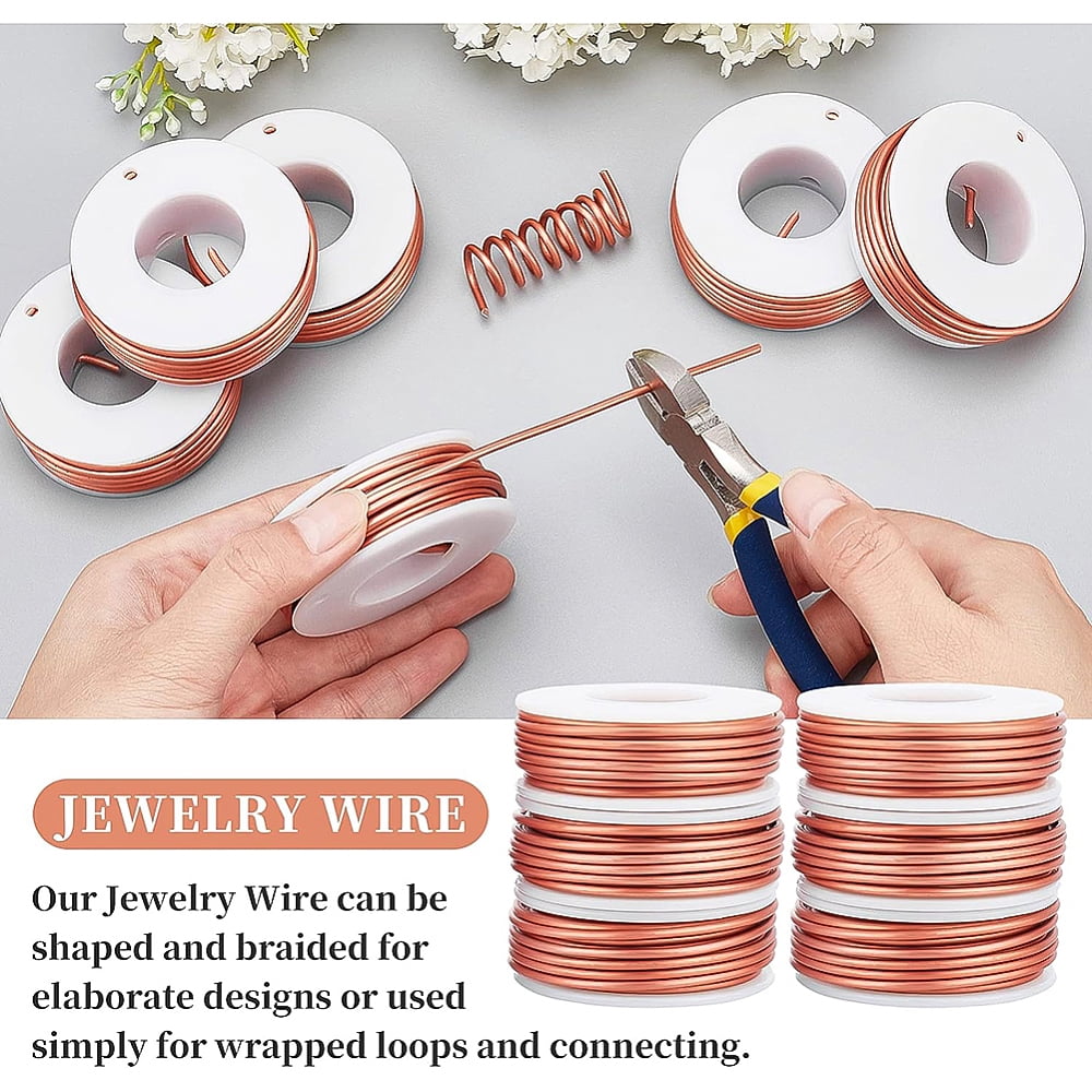 1Set Round Aluminum Wire with Iron Side Cutting Pliers Dark Salmon 12 Gauge 2mm 5.8m/roll 6 rolls Mixed Color