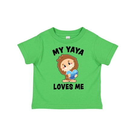 

Inktastic Cute Bigfoot My Yaya Loves me Gift Toddler Boy Girl T-Shirt