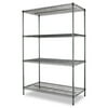 Alera ALESW504824BA Wire Shelving Starter Kit, Four-Shelf, 48w x 24d x 72h, Black Anthracite