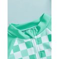 thumbnail image 6 of aturustex Toddler Baby Girl Rash Guard Swimsuit with Sun Hat 0-24M Infant Long Sleeve Zipper Bodysuits Swim Classic Checkered Print Rompers Crew Neck ar Beachwear for Holiday Party Swim Pool, 6 of 7