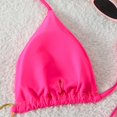 thumbnail image 7 of Women's Triangle Bikini Set Halter String Two Piece Swimsuit Brazillian Bathing Suit Cheeky Cute Swimwear (Pink,M), 7 of 7
