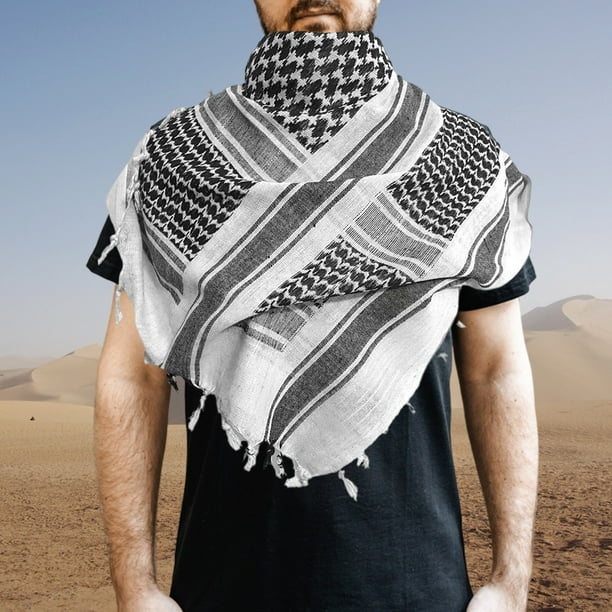Bufanda árabe del desierto turbante militar grueso bufanda cuadrada árabe para hombres y mujeres