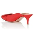 thumbnail image 3 of YDN Women Ornamental Buckle Pointed Toe Mules Slip on Kitten Low Heels Elegant Work Party Backless Pumps Size 12 Red, 3 of 4