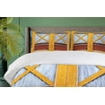 thumbnail image 4 of Ambesonne Nostalgic Duvet Cover Set, Urban House in Town, 2-Calking, Orange and Blue, 4 of 7