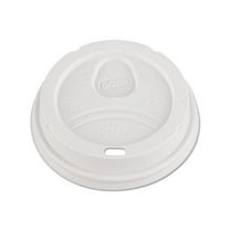Dome Drink-Thru Lids Fits 12 oz and 16 oz Paper Hot Cups, White, 100/Pack