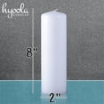 thumbnail image 3 of Hyoola 2" x 8" White Pillar Candles, 4 Pack, 56 Hour Burn Time, Dripless & Unscented, European Made with Smokeless Cotton Wicks for Weddings, Centerpieces, Events, Church & Home Decor, 3 of 6