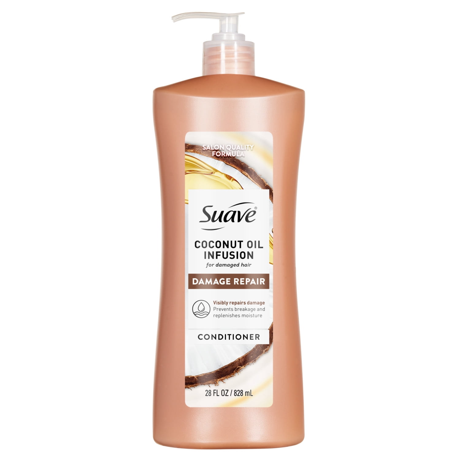 (4 pack) Suave Coconut Oil Infusion Conditioner for Damaged Hair, Over-Processed, Color-Treated Hair, Restores Softness and Shine, 28 fl oz