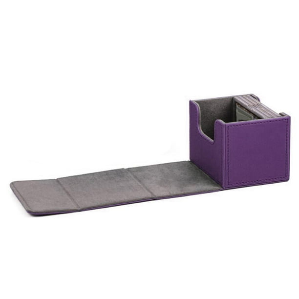 Premium Convertible Deck Box Contenedor de almacenamiento PU Tamaño grande con cierre de imán Protector para de comercio Tcg de juego Álbum de de Púrpura DYNWAVEMX Estuche de baraja de cartas coleccionables