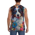 thumbnail image 4 of Haiem Men's Oil Painting Sunflower Puppy Print Tank Tops Summer Sleeveless Cut Off Workout T-Shirts Fitness Vest Athletic Undershirts-Large, 4 of 8