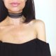 thumbnail image 1 of Collar de gargantilla de terciopelo en capas negro sexy para mujeres niñas gargantilla gótica JAMW Sencillez, 1 of 5