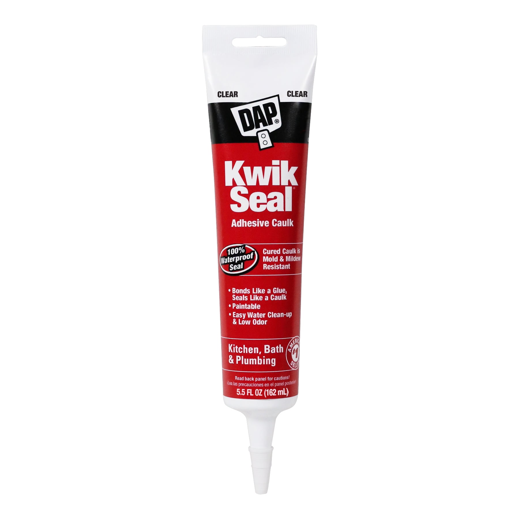 (6 pack) DAP Kwik Seal 5.5 oz Clear Adhesive Kitchen and Bath Acrylic Latex Caulk