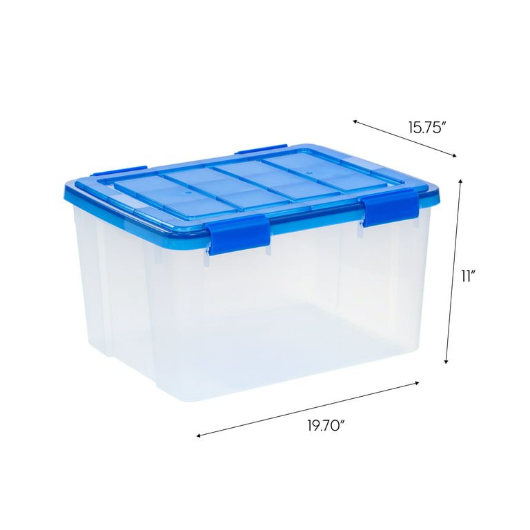 IRIS USA 4Pack 46.6qt WEATHERPRO Airtight Plastic Storage Bin with Lid and  Seal and Secure Latching Buckles 