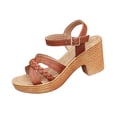 thumbnail image 2 of Bkhluea Women Braided Strap Block Heel Sandals Comfortable Footwear For Party Daily Casual Outdoor Activities, 2 of 7