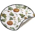 thumbnail image 5 of Vintage Pumpkin Natural Christmas Tree Mats Waterproof Tree Skirt, Autumn Harvest Xmas Tree Stand Tray Mat Floor Protector Pad for Holiday Party Decoration, 28.3", 5 of 6