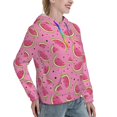 thumbnail image 6 of Lsque Watermelon Pattern Casual Women's Hoodie,Hooded Sweatshirt with Kangaroo Pocket,Pullover Hoodie with Eye-catching Drawstrings-Small, 6 of 7