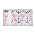 thumbnail image 2 of JIALIOU Nylon Trifold Card Wallet with ID Window Zipper Pocket for Men Women Teen Anchor and Coral, 2 of 7