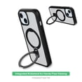 thumbnail image 2 of onn Phone Case with Ring Kickstand for iPhone 17e / 16e / 15 / 14 / 13, MagSafe Compatible, Rotating Kickstand - Frosted Clear/Black, 2 of 9