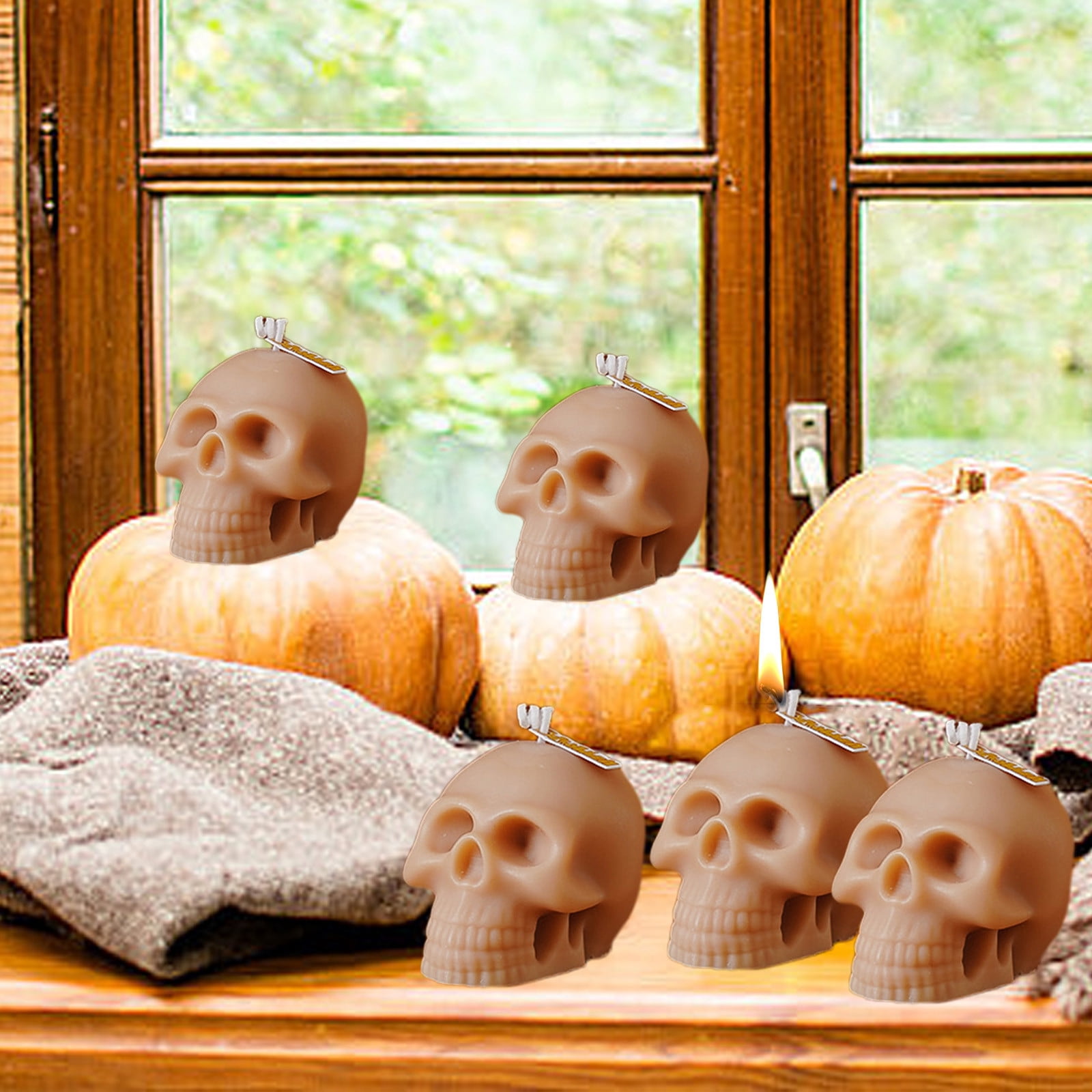 Allisway Kit De 3 Bougies Halloween - Doigt, Citrouille Et Crâne Pour Ambiance Effrayante