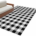 thumbnail image 2 of Black and White Plaid Area Rug 4x6 FT, Non Slip Kids Room Carpet, Farmhouse Checkered Buffalo Washable Soft Floor Carpet Non-Shedding Throw Rug for Dorm Kitchen Study Room Home Office Bedside, 2 of 9