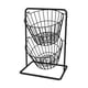 thumbnail image 2 of Soporte para Cuencos de Verduras Y Aperitivos, Cesta de Almacenamiento de Frutas, Cesta de Alambre Redonda de Metal para Oficina en Casa Negro 2 niveles, 2 of 8