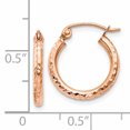 thumbnail image 3 of 14K Rose Gold Light Weight Diamond Cut Hoop Earrings, 3 of 3