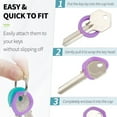 thumbnail image 5 of Colorful Key Covers, Key Identifiers Covers, Plastic Key Caps Tags, 24Pcs Plastic Stretchy Keys Identifier Rings, Round Key Caps Covers, Small Regular Flat House Key Covers 0.9 In, 5 of 9