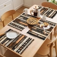 thumbnail image 5 of Retro Boho Geometric Placemats Set of 4 Abstract Southwestern Ethnic Place Mats Indoor Wipeable Table Mats Washable Cloth Dining Table Placemats for Kitchen Holiday Party Home Decor 13x19 Inch, 5 of 9