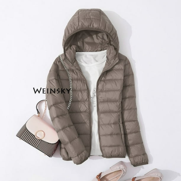 Veste en Duvet Ultralegere pour Femmes Printemps Automne Doudoune Blanche a Capuche Manteau d Hiver Chaud Parka Portable pour Femmes Walmart