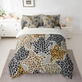 thumbnail image 3 of Homewish Leopard Print Bedding Comforter Set 7 Pieces for Teens Boys Girls,Stars Print Full Bedding Set Lightweight,Bling Glitter Fitted Sheet Flat Sheet,Breathable Home Decor,Reversible, 3 of 9
