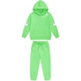 thumbnail image 4 of Tdoqot Girls Halloween Outfits Set- Cute Long Sleeve Fashion Loose Kids Clothes Sweatpants and Sweatshirt Green Size 10 Years, 4 of 5