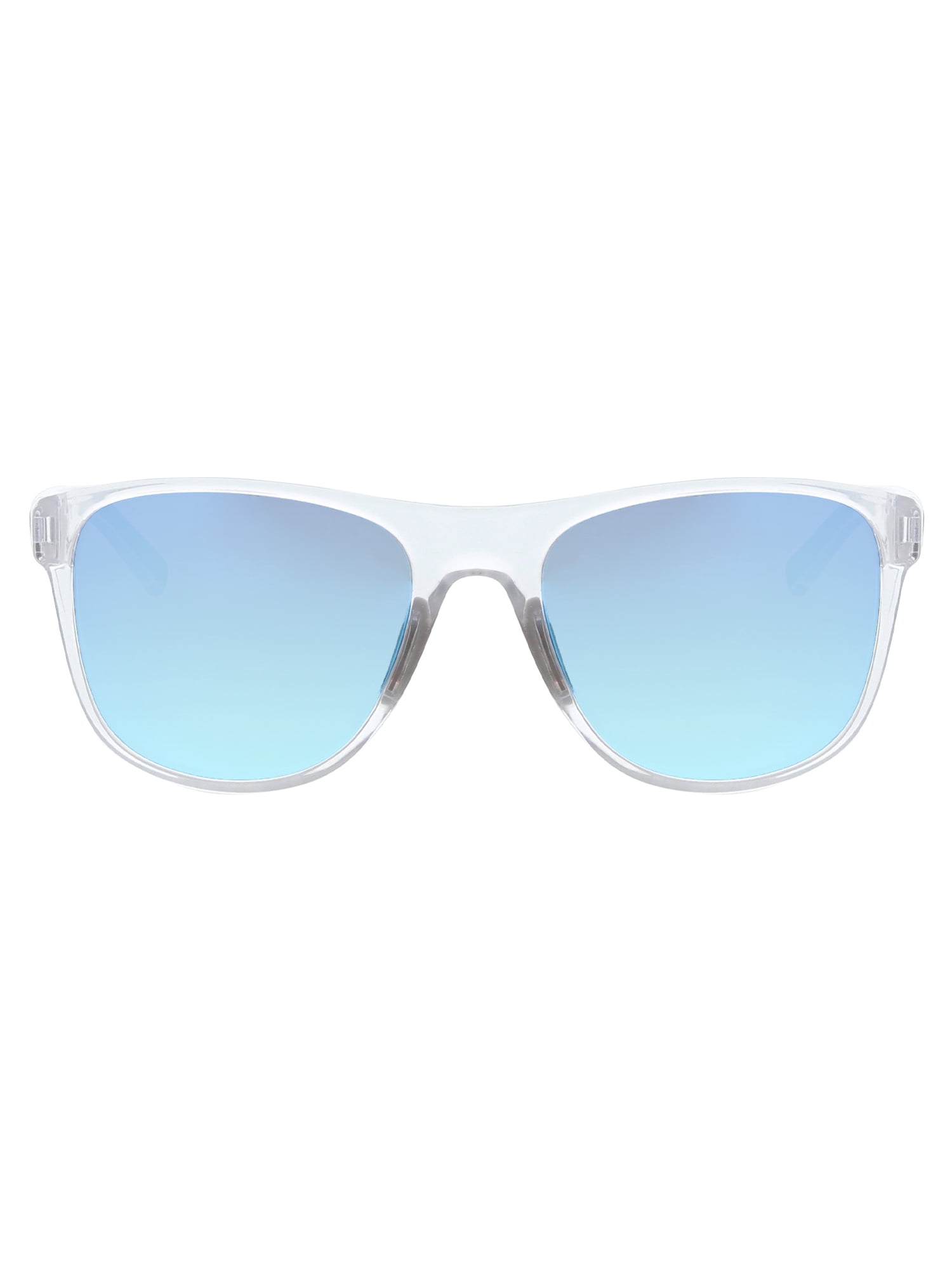 Hurley North Shore - HSM1015PS_971, square sunglass, clear crystal frame & blue diamond mirror polarized lens + ar coating