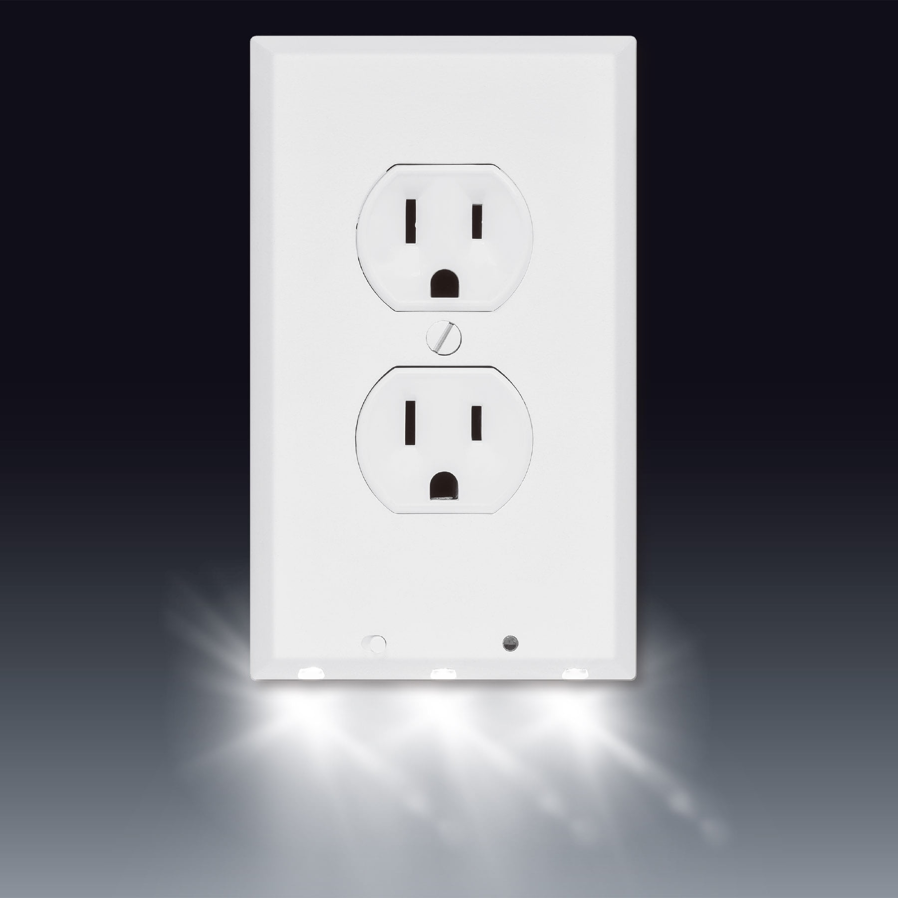 Glow Wall Outlet Plate Led Night Light On Off Switch White Duplex 240025 Glow Wall Outlet Plate Led Night Light On Off Switch White Duplex 240025