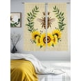 thumbnail image 2 of Bees Sheer Curtains 72 Inch Length 2 Panels Set, Sunflowers Summer Watercolor Floral Leaf Palnt Honey Voile Window Treatment Curtains Sheers Drapes for Bedroom/Living Room/Kitchen 52"x72"x2, 2 of 7