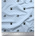 thumbnail image 1 of Soimoi Blue Poly Georgette Fabric Gift Box & Bell Dots Fabric Prints By Yard 42 Inch Wide, 1 of 3