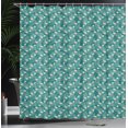 thumbnail image 4 of Ambesonne Flamingo Shower Curtain, Tropical Plants Hibiscus, 69"Wx70"L, Dark Teal Rose Magenta, 4 of 5