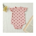 thumbnail image 6 of Bellafa Newborn Baby Girl's Bodysuit Ruffle Short Sleeve One-piece Infant Girl Ribbe Knit Romper Onesies Summer Outfits 0-18M, 6 of 6