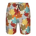 thumbnail image 3 of Zufioo Fall Maple Leaves for Men's Casual Beach Shorts, Sports Fitness Quick-drying Drawstring Shorts with Pockets for Home Wear-X-Large, 3 of 6