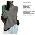 thumbnail image 7 of comerut Women Autumn Winter Contrast Color Sweater High Collar Long Sleeve Splicing Design Knitting Tops Thick Warm Pullover Tops, 7 of 7
