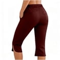 thumbnail image 5 of Dagugfen Capri Pants for Womem Stretchy Elastic Waist Drawstring Knee Length Casual Workout Pants with Pockets, 5 of 7